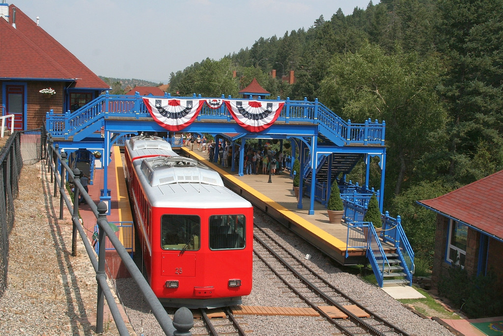 Inbound train arriving at the station